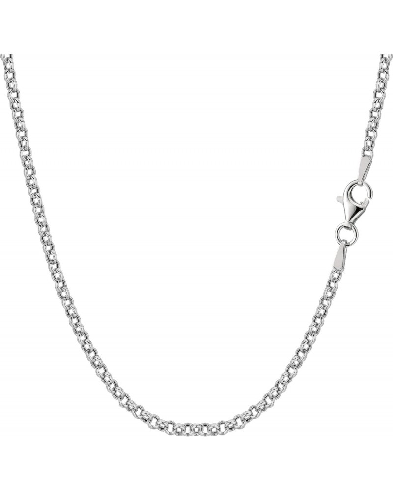 Sterling Silver Rhodium Plated Rolo Chain Necklace, 2.4mm $29.33 Others