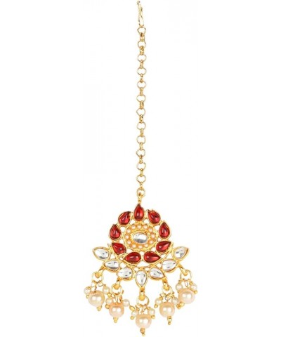 Bollywood Traditional Indian Wedding Gold Plated Red Meena Hasli Set for women/girls Style-1 $9.46 Jewelry Sets