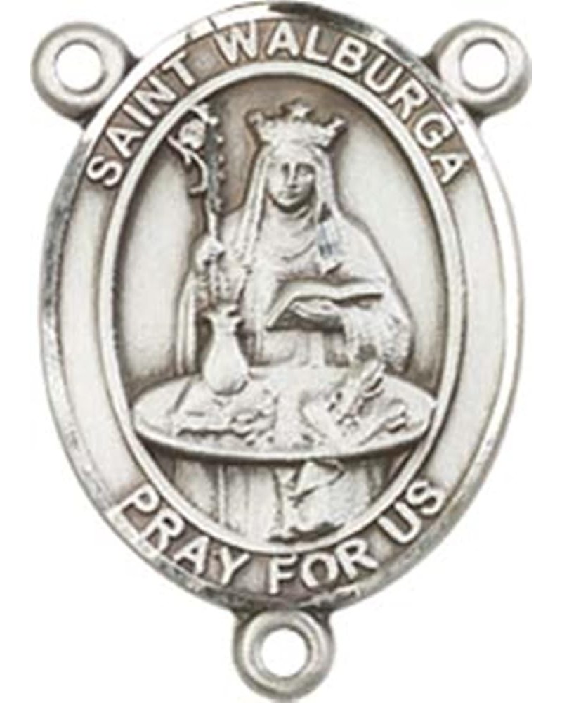 Sterling Silver Catholic Patron Saint Rosary Centerpiece Medal, 3/4 Inch Saint Walburga $39.21 Pendants