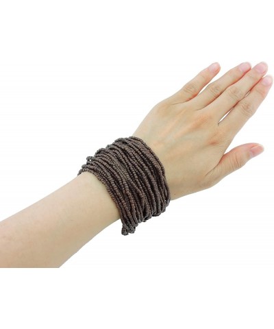 Multi Layers Seed Beads Wide Bangle Strand Bracelet for Women (BR1167)… BR1167-brown $10.90 Bracelets