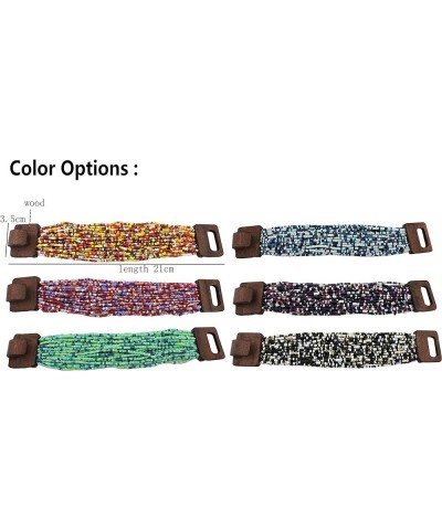 Multi Layers Seed Beads Wide Bangle Strand Bracelet for Women (BR1167)… BR1167-brown $10.90 Bracelets