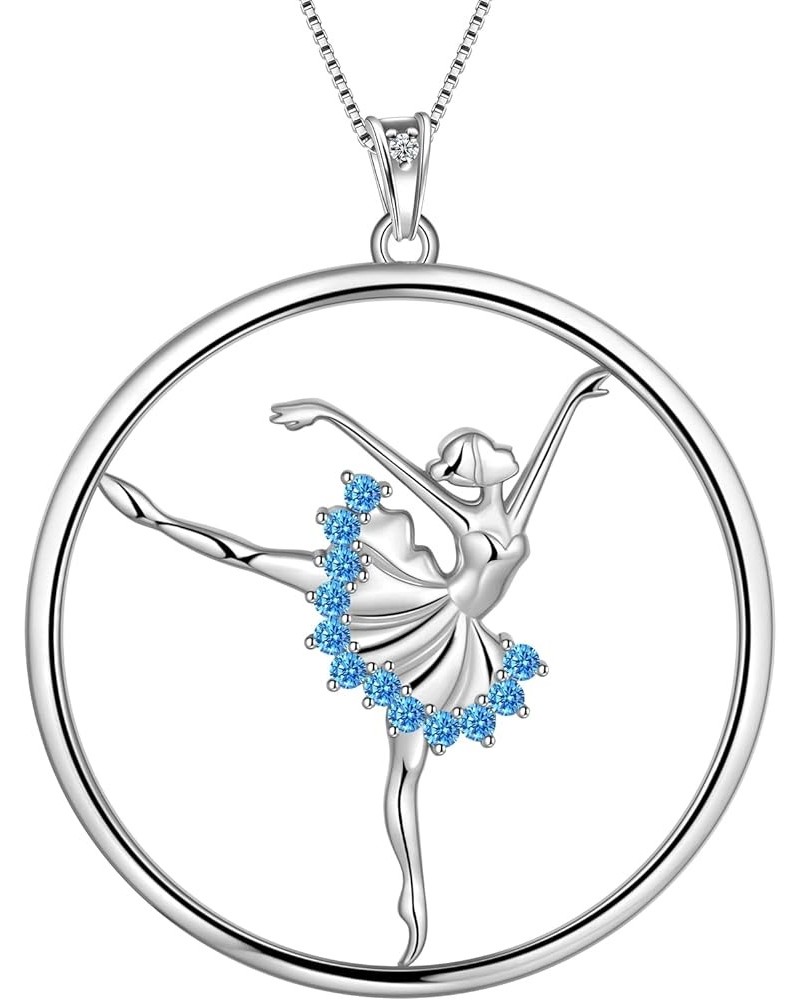 Ballerina Tiny Dancer Necklace/Earring Ballerina Ballet Recital Gifts 925 Sterling Silver Rainbow Dancer Dance Pendant Jewelr...