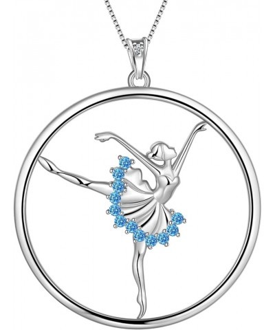 Ballerina Tiny Dancer Necklace/Earring Ballerina Ballet Recital Gifts 925 Sterling Silver Rainbow Dancer Dance Pendant Jewelr...