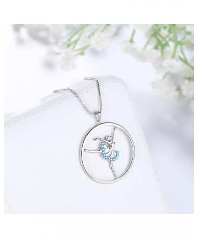 Ballerina Tiny Dancer Necklace/Earring Ballerina Ballet Recital Gifts 925 Sterling Silver Rainbow Dancer Dance Pendant Jewelr...