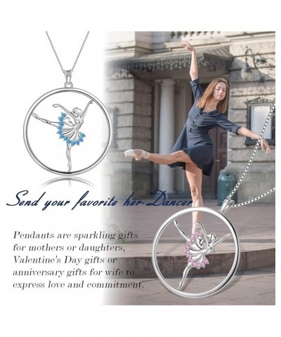 Ballerina Tiny Dancer Necklace/Earring Ballerina Ballet Recital Gifts 925 Sterling Silver Rainbow Dancer Dance Pendant Jewelr...