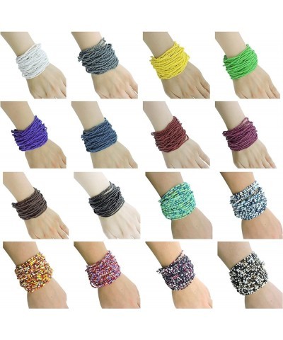 Multi Layers Seed Beads Wide Bangle Strand Bracelet for Women (BR1167)… BR1167-brown $10.90 Bracelets