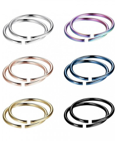 18-20G 12-24PCS Stainless Steel Body Jewelry Piercing Nose Ring Hoop Nose Piercing … F:18G 6 Pairs 8MM Inner Diameter $8.24 B...