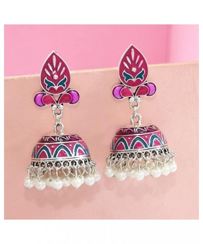 Gypsy Indian Bell Dangle Earrings Set - Retro 4pair/set Round Bell Tassel Hollow Jhumka Earrings for Women A $11.50 Earrings