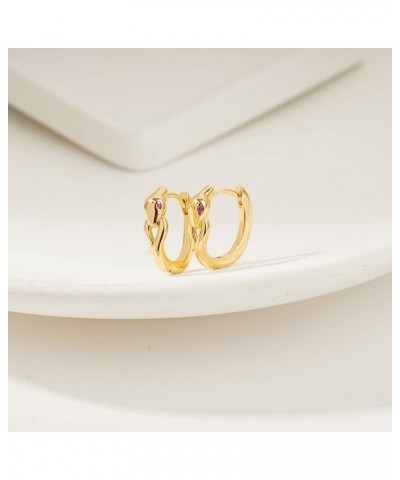 Gold Snake Earrings for Women 18K Gold Plated Dainty Snake Shaped Charm Huggie Hoop Earrings Small Tiny Vintage Minimalist Da...