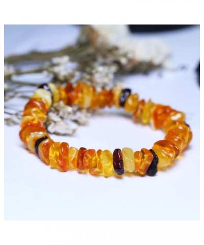 Real Baltic Amber Bracelet for Aldults (Women/Men), Handmade in Poland Natural Jewelry, Healing Stretch Bracelet $12.97 Brace...