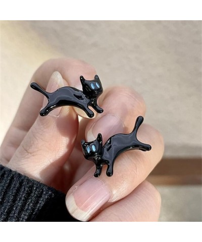 Tiny Black Cat Stud Earrings Funny Cat Animal Earrings Lovely Pet Cat Earrings for Women Girls black cat $8.69 Earrings