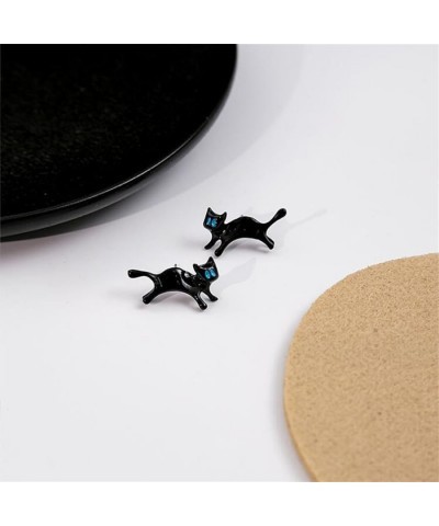 Tiny Black Cat Stud Earrings Funny Cat Animal Earrings Lovely Pet Cat Earrings for Women Girls black cat $8.69 Earrings