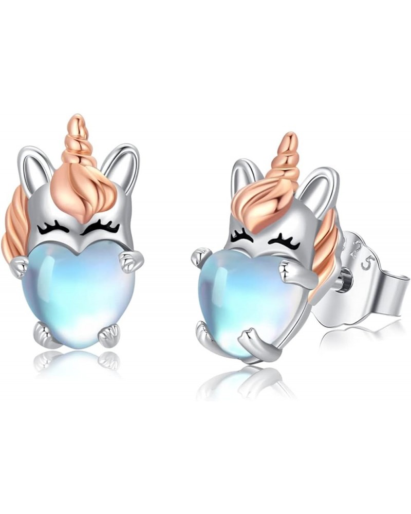 Hypoallergenic Unicorn Earrings for Girls Women 925 Sterling Silver Cute Animal Small Stud Earrings Unicorn Jewelry Gifts for...