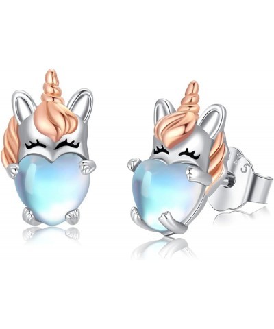 Hypoallergenic Unicorn Earrings for Girls Women 925 Sterling Silver Cute Animal Small Stud Earrings Unicorn Jewelry Gifts for...