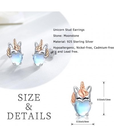 Hypoallergenic Unicorn Earrings for Girls Women 925 Sterling Silver Cute Animal Small Stud Earrings Unicorn Jewelry Gifts for...