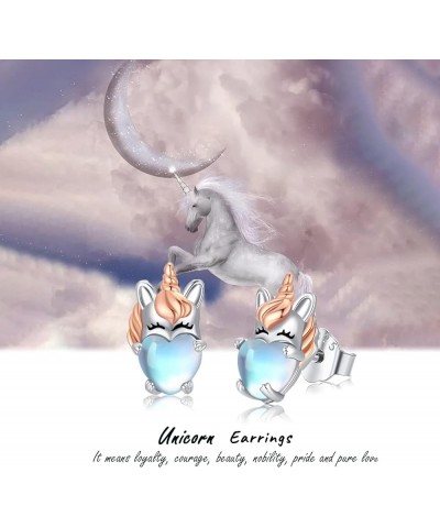 Hypoallergenic Unicorn Earrings for Girls Women 925 Sterling Silver Cute Animal Small Stud Earrings Unicorn Jewelry Gifts for...