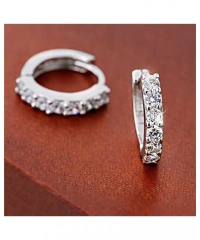 1 Pair Rhinestone Hoop Earrings Temperament Luxury Elegant Round Earrings Personality Bright Jewelry Gift U-silver $4.55 Earr...