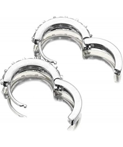 1 Pair Rhinestone Hoop Earrings Temperament Luxury Elegant Round Earrings Personality Bright Jewelry Gift U-silver $4.55 Earr...