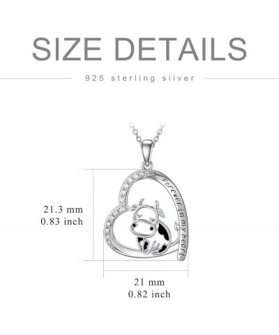 Mothers Day Gifts for Mom Women Girls Cow Necklace for Women 925 Sterling Silver Cow Gifts Pendant Jewelry Birthday for Her H...