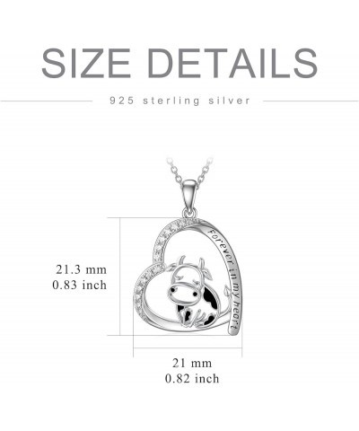 Mothers Day Gifts for Mom Women Girls Cow Necklace for Women 925 Sterling Silver Cow Gifts Pendant Jewelry Birthday for Her H...