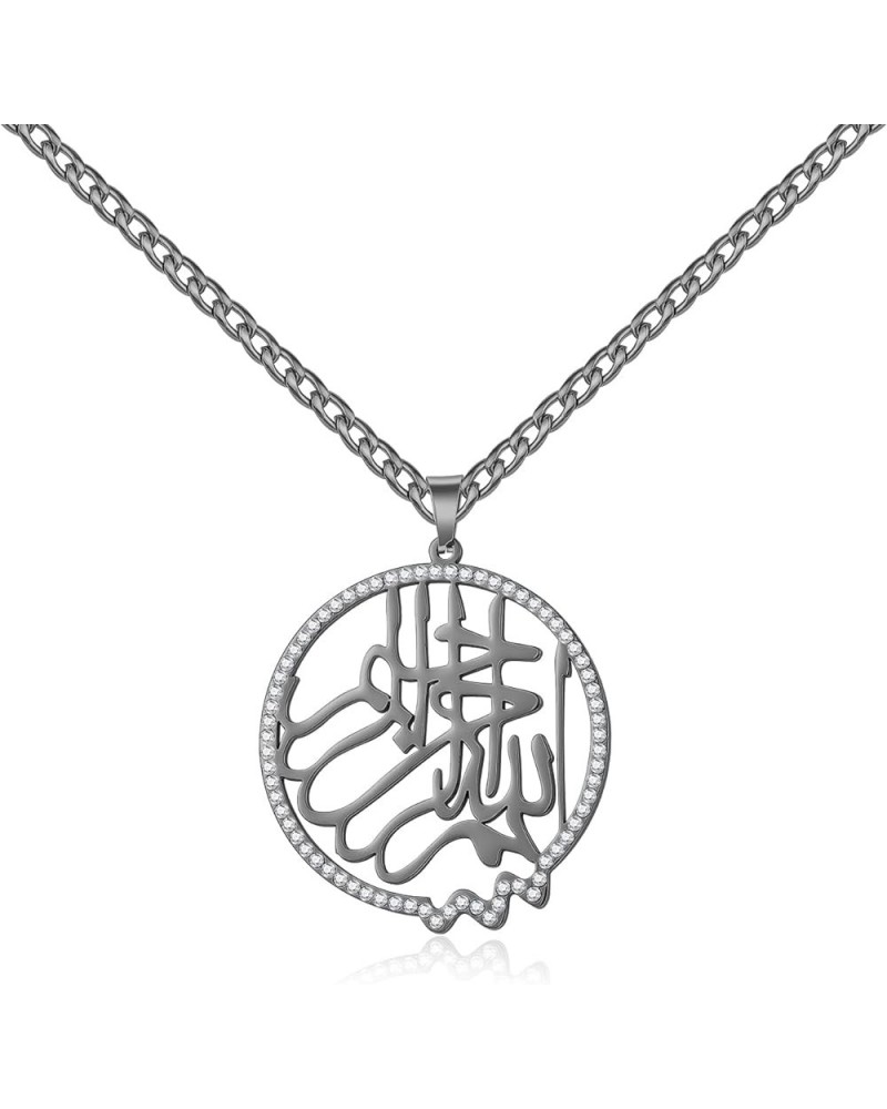 Islamic Jewelry Gifts for Boys Muslim Pendant Gold Allah Arabic Necklaces Ayatul Kursi Necklace Islam Eid Ramadan Gifts for W...