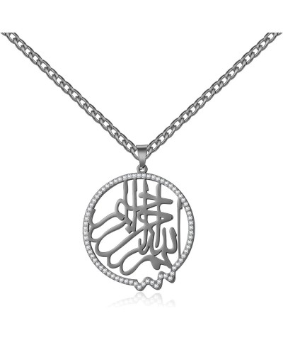 Islamic Jewelry Gifts for Boys Muslim Pendant Gold Allah Arabic Necklaces Ayatul Kursi Necklace Islam Eid Ramadan Gifts for W...