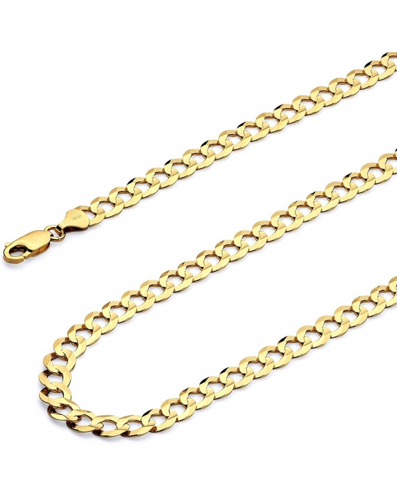 14K Solid Gold Cuban Link Open Curb Chains (Select Options) 24 Inches Yellow Gold $407.40 Necklaces