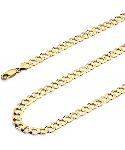 14K Solid Gold Cuban Link Open Curb Chains (Select Options) 24 Inches Yellow Gold $407.40 Necklaces