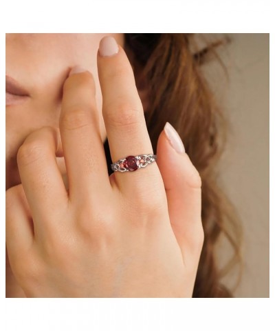 Celtic Knot Ring for Women 925 Sterling Silver 3-Stone Promise Ring Size 5-10 01-garnet-Jan $29.69 Rings