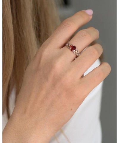 Celtic Knot Ring for Women 925 Sterling Silver 3-Stone Promise Ring Size 5-10 01-garnet-Jan $29.69 Rings