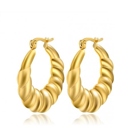 Vintage Boho 18K Golden Circle Round Hoop Earrings Stainless Steel Drop Earrings Jewelry for Women Girls(er006404) Style I $1...