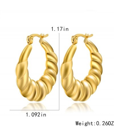 Vintage Boho 18K Golden Circle Round Hoop Earrings Stainless Steel Drop Earrings Jewelry for Women Girls(er006404) Style I $1...