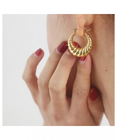 Vintage Boho 18K Golden Circle Round Hoop Earrings Stainless Steel Drop Earrings Jewelry for Women Girls(er006404) Style I $1...