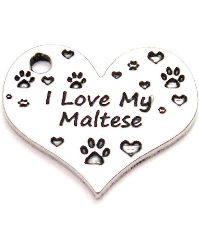 I Love My Maltese 22mm Genuine American Pewter Charm $4.93 Bracelets