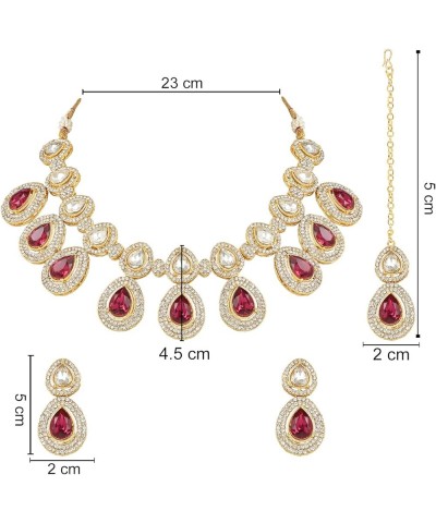 Indian Wedding Bollywood Gold Plated Traditional Kundan & Stone Choker Necklace Jewellery With Earrings Set for Women/Girls P...