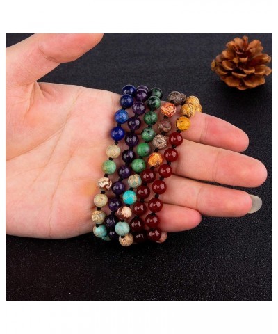 7 Chakra 108 Mala Beads Bracelet Real Healing Gemstone Yoga Meditation Hand Knotted Mala Prayer Bead Necklace 8mm Tree of Lif...