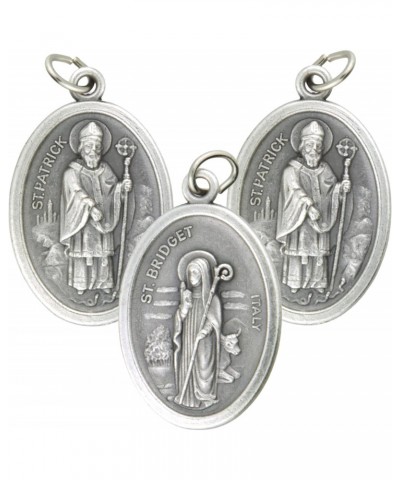 Double Sided Saint Patrick and St. Bridget Medal, Prayer Charm for Fertility, Ideal Gift for Newborns and Midwives, 1 Inch (P...