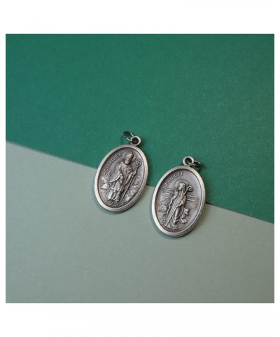 Double Sided Saint Patrick and St. Bridget Medal, Prayer Charm for Fertility, Ideal Gift for Newborns and Midwives, 1 Inch (P...