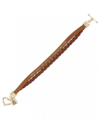 Faithworks-Wrapped in Love-One-Size-Fits-Most Faux Suede Bracelet with Heart Clasp T-Bar Closure, Brown $7.53 Bracelets