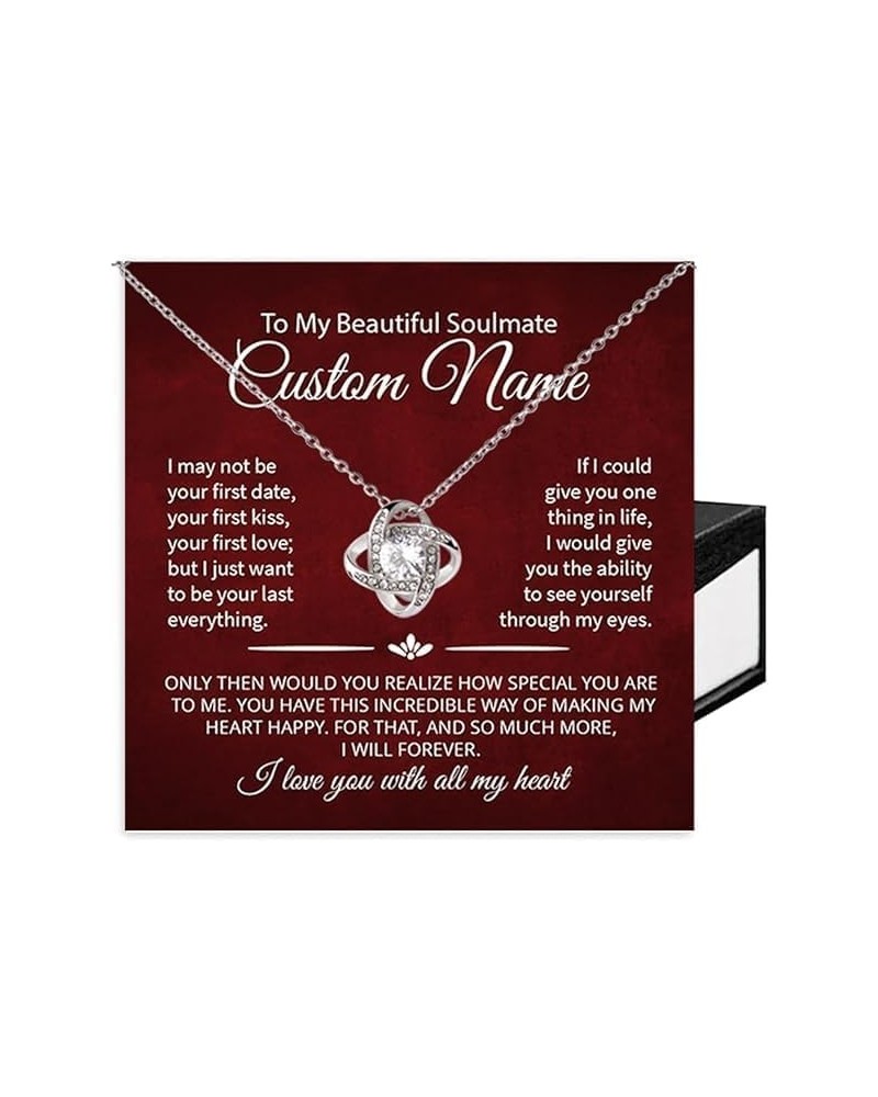 To My Soulmate Necklace For Women Birthday Gifts For Her I Love You Necklace Sweet Message Card To Wife Gift Idea Anniversary...