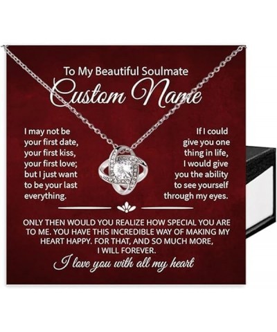 To My Soulmate Necklace For Women Birthday Gifts For Her I Love You Necklace Sweet Message Card To Wife Gift Idea Anniversary...