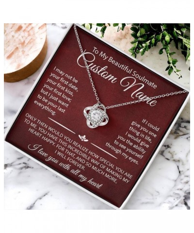 To My Soulmate Necklace For Women Birthday Gifts For Her I Love You Necklace Sweet Message Card To Wife Gift Idea Anniversary...