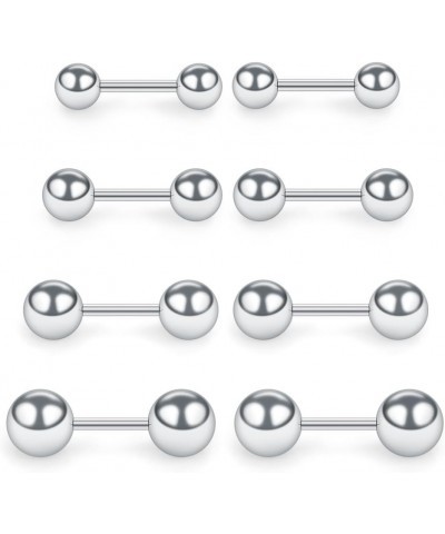 4 Pairs 16G Stainless Steel Ball Stud Earrings Set for Men Women Barbell Stud Earrings 3-6mm 3Pairs - Silver $6.88 Body Jewelry