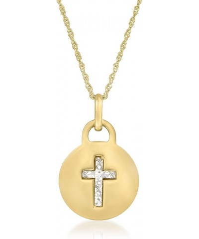 Italian 14kt 2-Tone Gold Diamond-Cut Cross Pendant Necklace 20.0 Inches $135.30 Necklaces