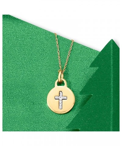 Italian 14kt 2-Tone Gold Diamond-Cut Cross Pendant Necklace 20.0 Inches $135.30 Necklaces