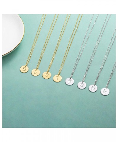 Dainty Initial Necklace,18K Gold Plated Tiny Letter Necklace for Women Jewelry,A-Z Pendant Necklace Silver-D $8.69 Necklaces