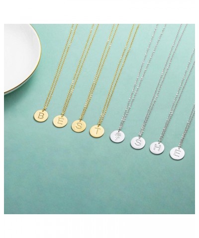 Dainty Initial Necklace,18K Gold Plated Tiny Letter Necklace for Women Jewelry,A-Z Pendant Necklace Silver-D $8.69 Necklaces