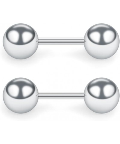 4 Pairs 16G Stainless Steel Ball Stud Earrings Set for Men Women Barbell Stud Earrings 3-6mm 3Pairs - Silver $6.88 Body Jewelry