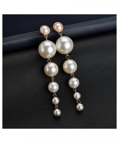 Pearl Drop Earrings for Women Dangling.Long Tassel Gold Pearl Earrings Beaded Cluster Chandelier Pearls Dangle Earrings Pearl...