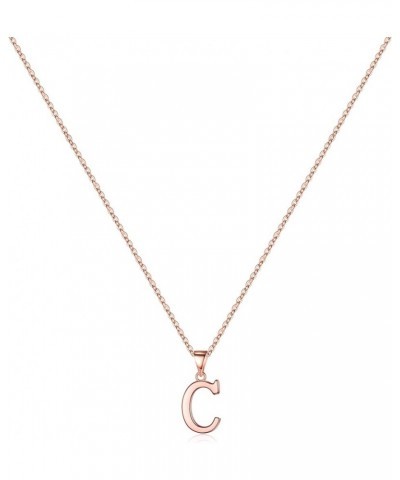 S925 Sterling Silver Initial Necklaces for Women Girls, Dainty 14K Rose Gold Vermeil Initial Necklace Letter Initial Pendant ...